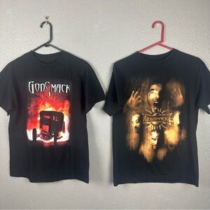 Godsmack Band Tour T-Shirt Lot 2 Black Tees Men’s M 1000HP & Faceless